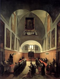 The initiation of a young novice from Albano in the choir of the convent of St. Clare in Rome